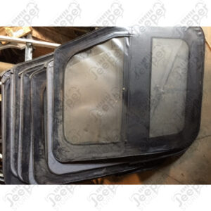 Occasion : Kit de 2 portes en toile (coin carré - couleur : simili cuir noir) - Jeep CJ7, Wrangler YJ