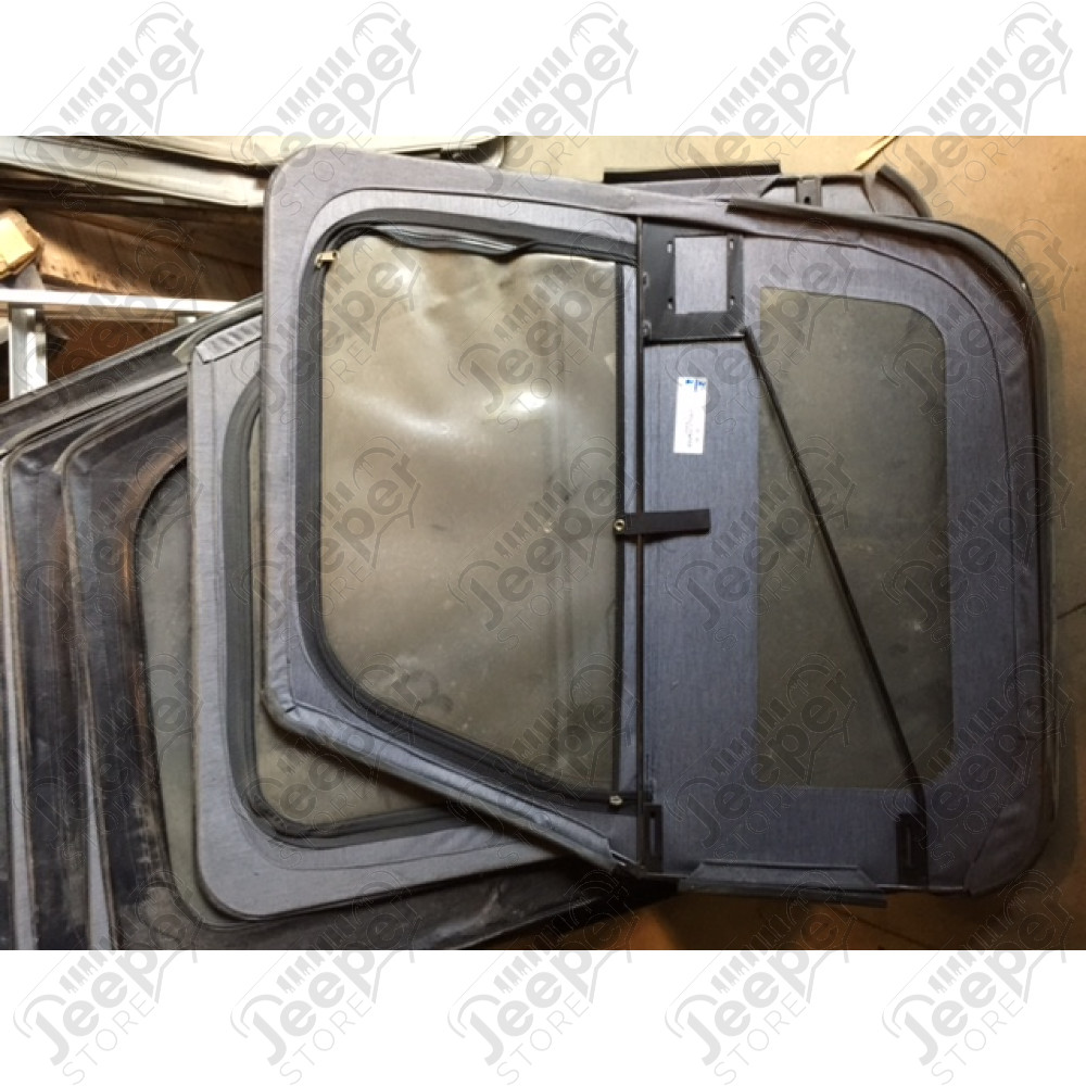 Occasion : Kit de 2 portes en toile (coin carré - couleur : simili cuir noir) - Jeep CJ7, Wrangler YJ – Image 2